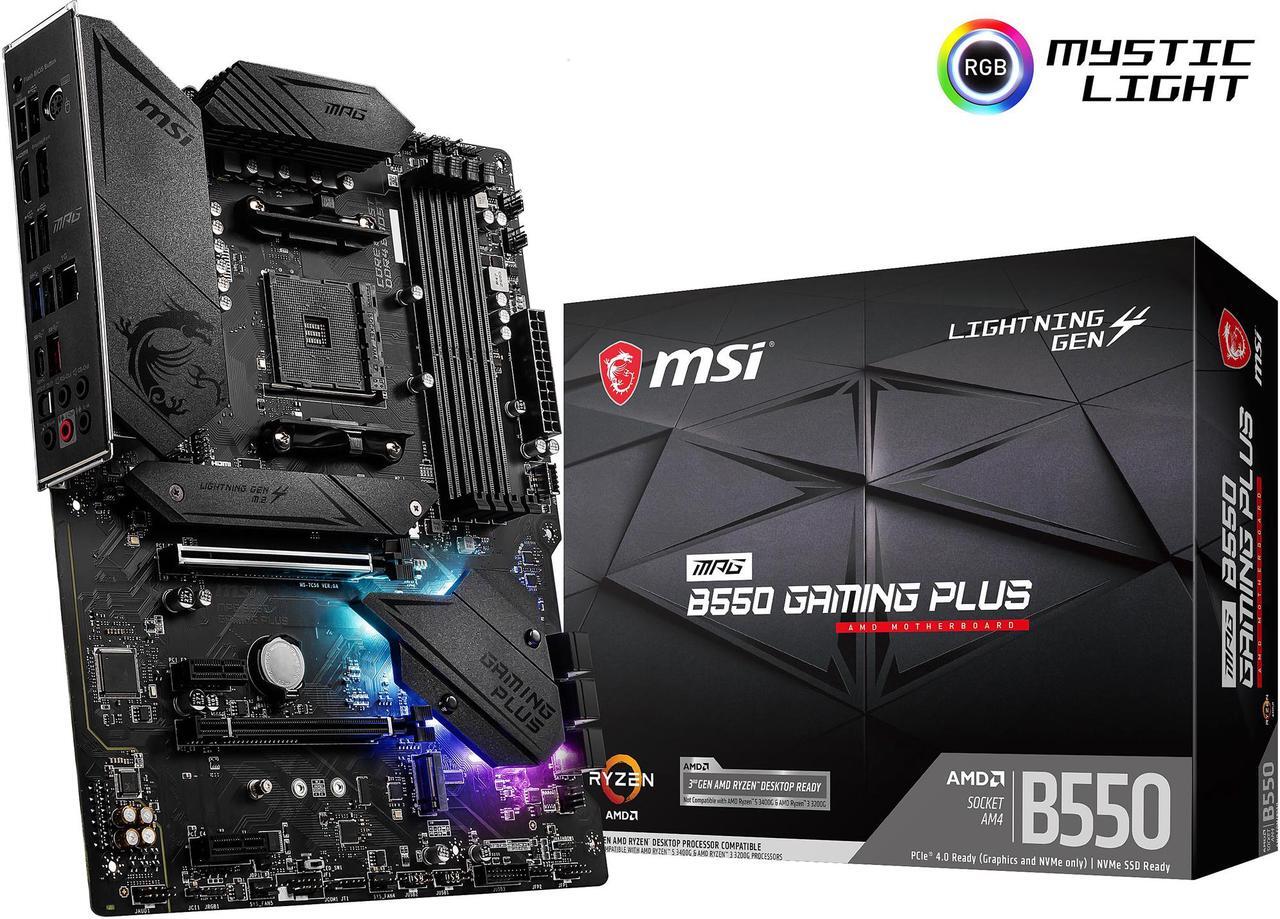 Alt view image 6 of 10 - MSI MPG B550 GAMING PLUS AM4 AMD B550 ATX AMD Motherboard