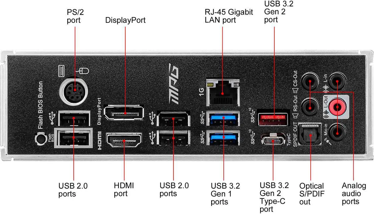 Alt view image 9 of 10 - MSI MPG B550 GAMING PLUS AM4 AMD B550 ATX AMD Motherboard