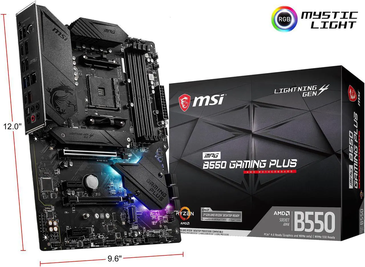 Alt view image 10 of 10 - MSI MPG B550 GAMING PLUS AM4 AMD B550 ATX AMD Motherboard