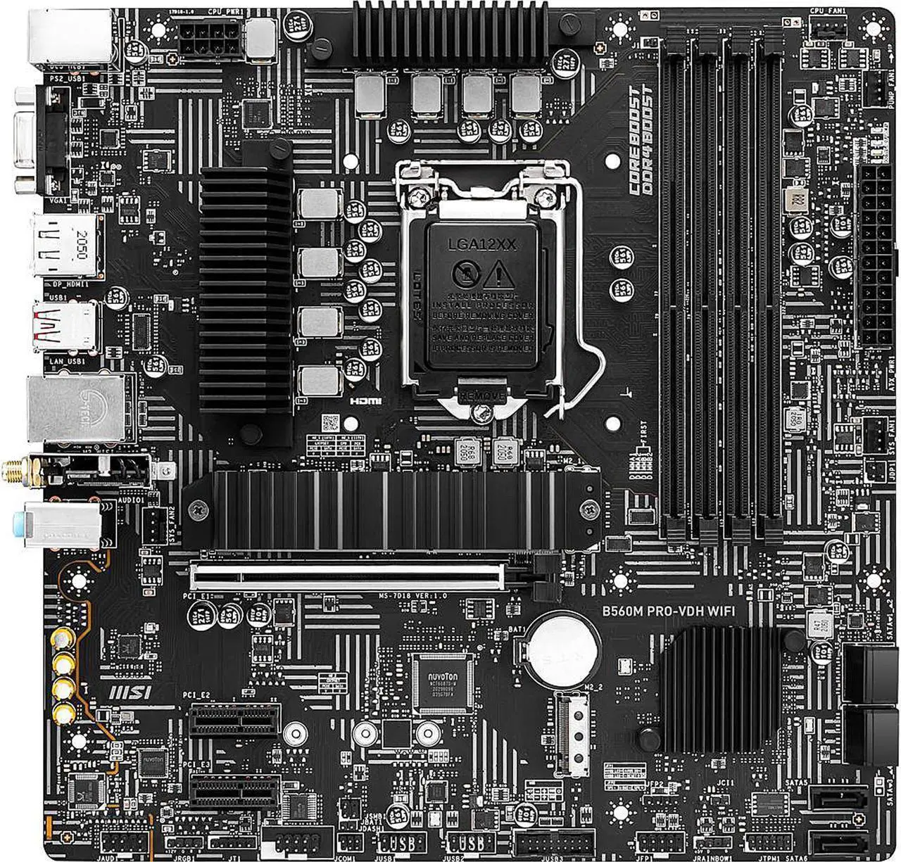 Main image of MSI PRO B560M PRO-VDH WIFI LGA 1200 Intel B560 SATA 6Gb/s Micro ATX Intel Motherboard