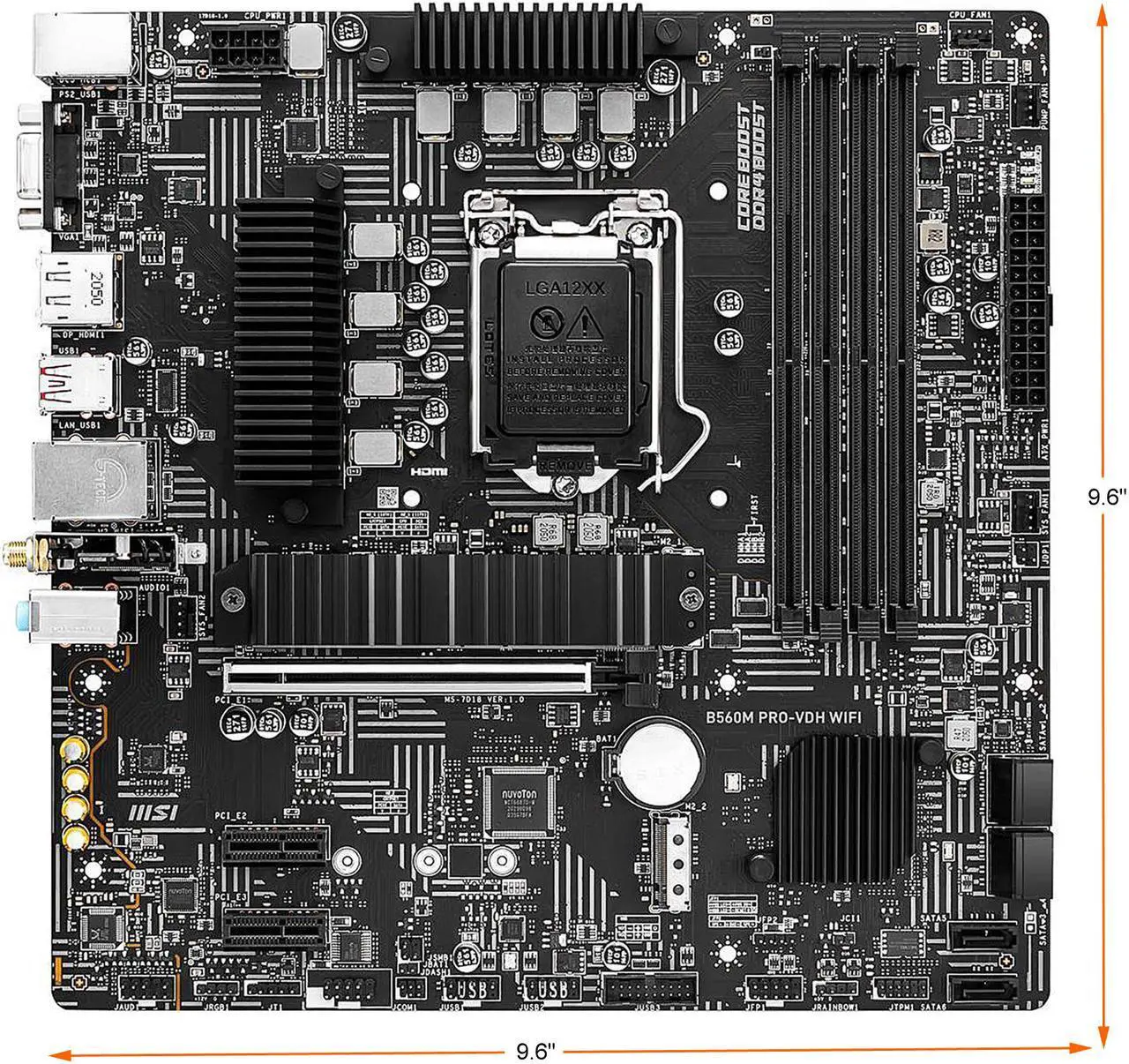 Alt view image 2 of 2 - MSI PRO B560M PRO-VDH WIFI LGA 1200 Intel B560 SATA 6Gb/s Micro ATX Intel Motherboard