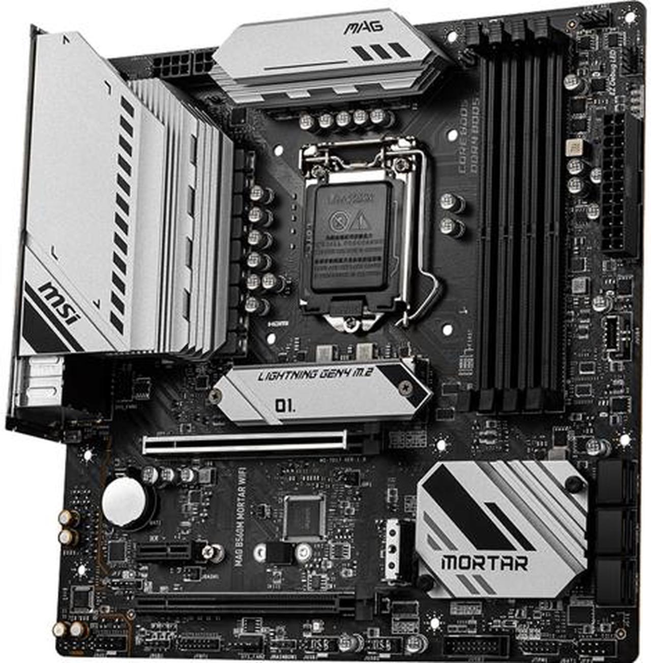 Main image of MSI MAG B560M MORTAR WIFI LGA 1200 Intel B560 SATA 6Gb/s Micro ATX Intel Motherboard