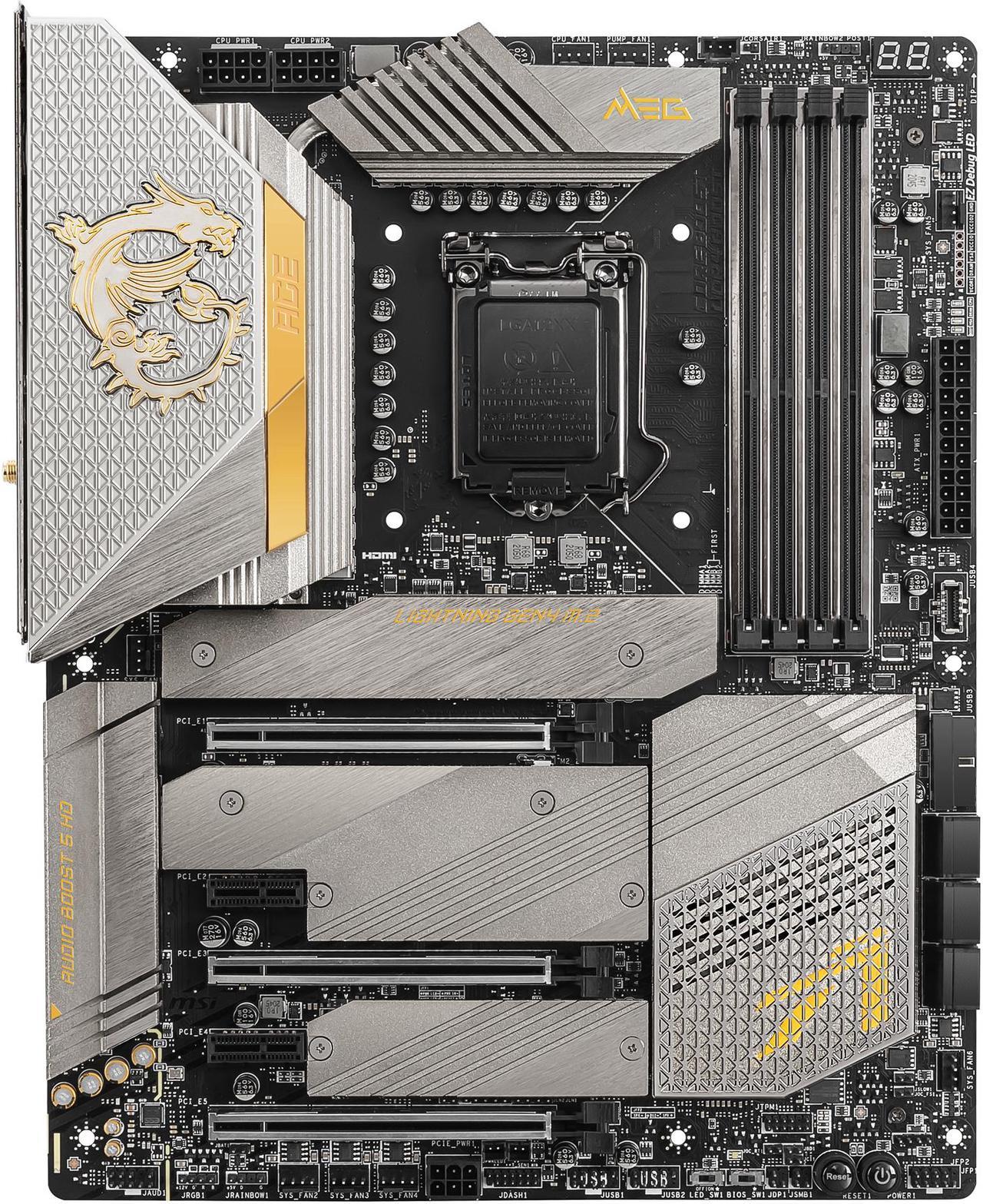 MSI MEG Z590 ACE GOLD EDITION LGA 1200 Intel Z590 SATA 6Gb/s ATX Intel Motherboard