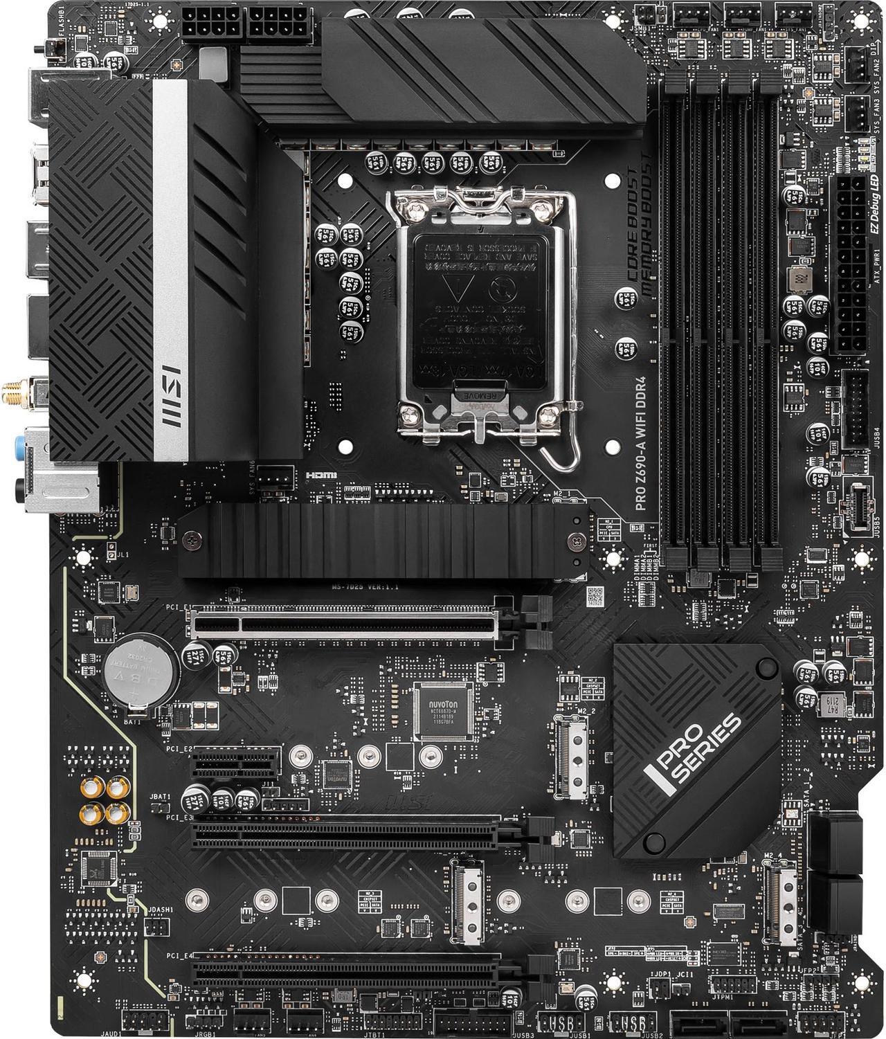 Main image of MSI PRO Z690-A WIFI DDR4 LGA 1700 Intel Z690 SATA 6Gb/s ATX Intel Motherboard