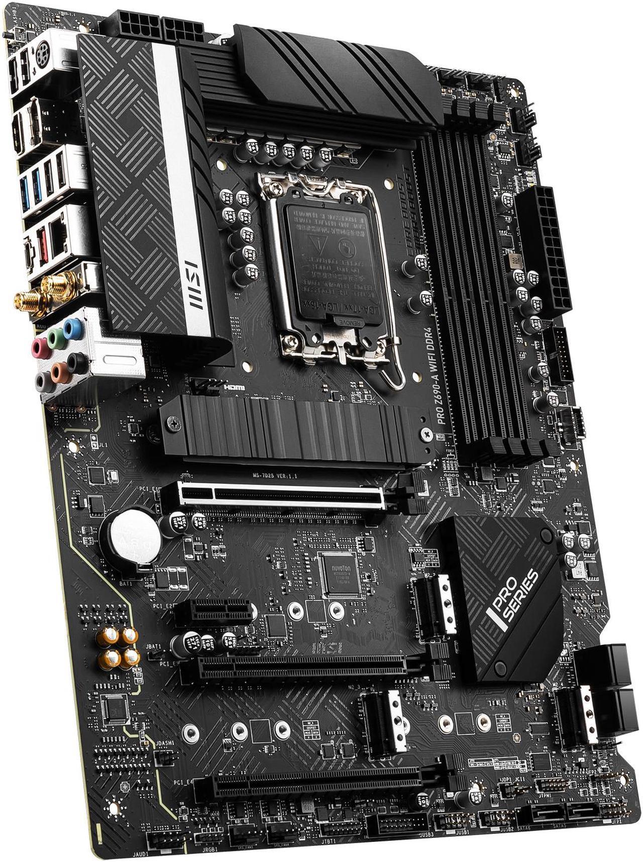 Alt view image 4 of 9 - MSI PRO Z690-A WIFI DDR4 LGA 1700 Intel Z690 SATA 6Gb/s ATX Intel Motherboard