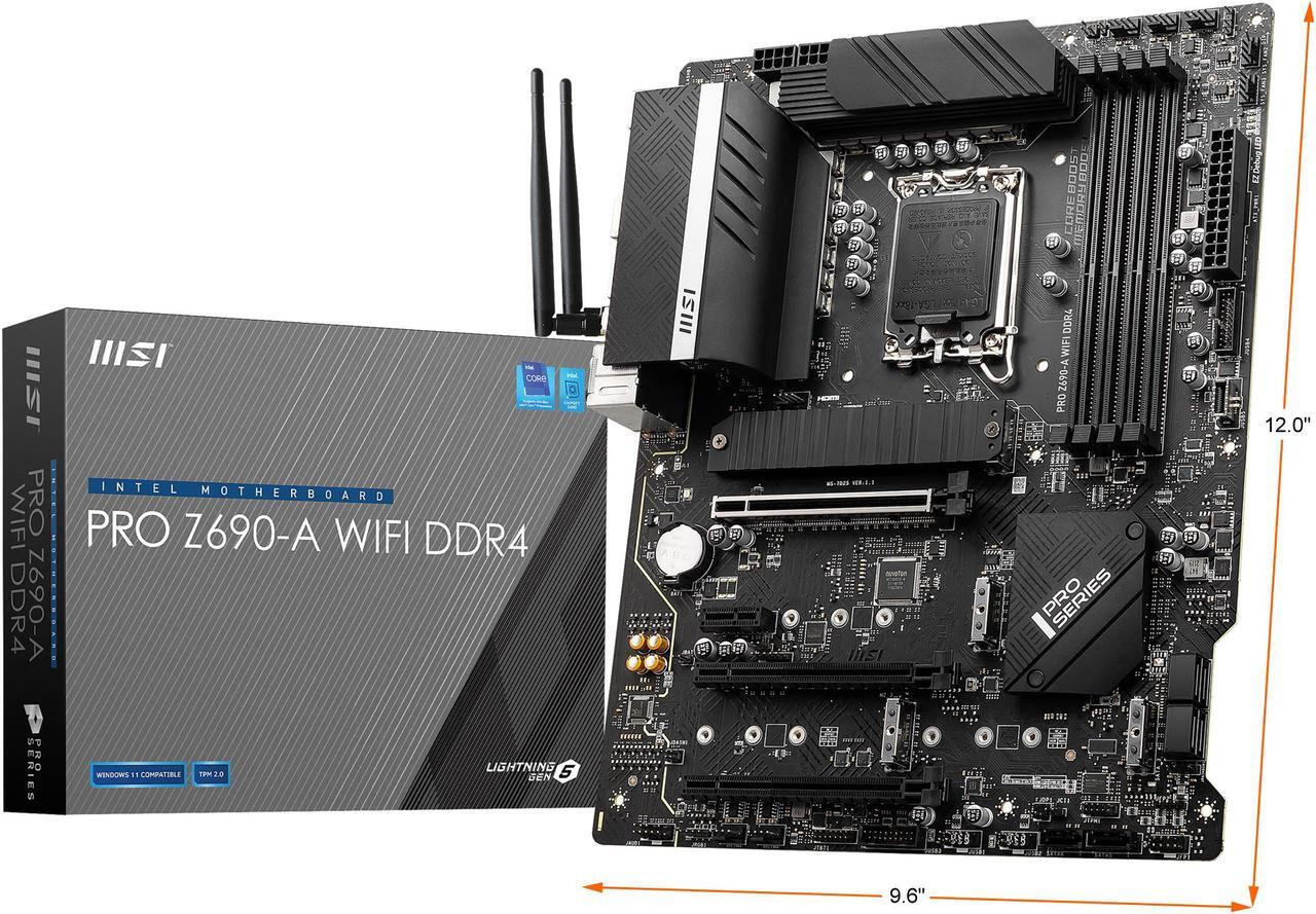 Alt view image 9 of 9 - MSI PRO Z690-A WIFI DDR4 LGA 1700 Intel Z690 SATA 6Gb/s ATX Intel Motherboard