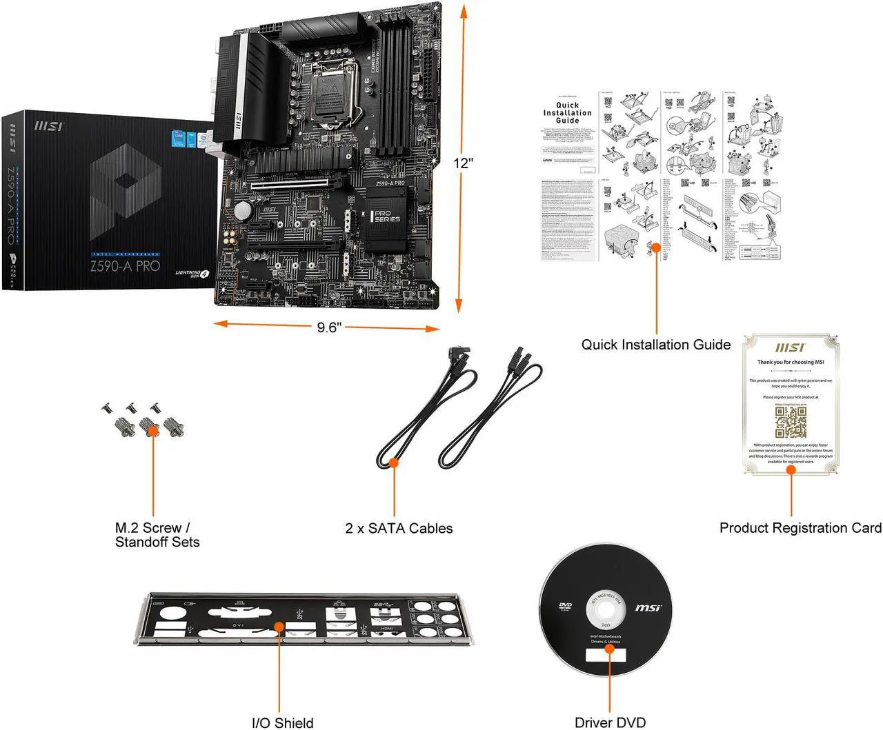 Alt view image 8 of 8 - MSI Z590-A PRO LGA 1200 Intel Z590 SATA 6Gb/s ATX DDR4 PCIe 4.0 2.5G LAN Intel Motherboard