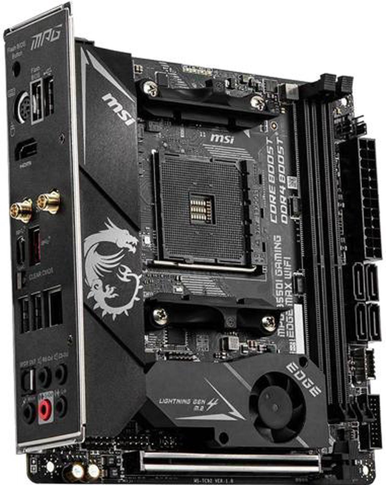 Main image of MSI MPG B550I GAMING EDGE MAX WIFI AM4 AMD B550 SATA 6Gb/s Mini ITX AMD Motherboard