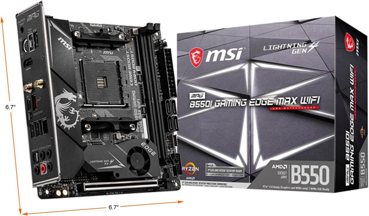Alt view image 4 of 4 - MSI MPG B550I GAMING EDGE MAX WIFI AM4 AMD B550 SATA 6Gb/s Mini ITX AMD Motherboard