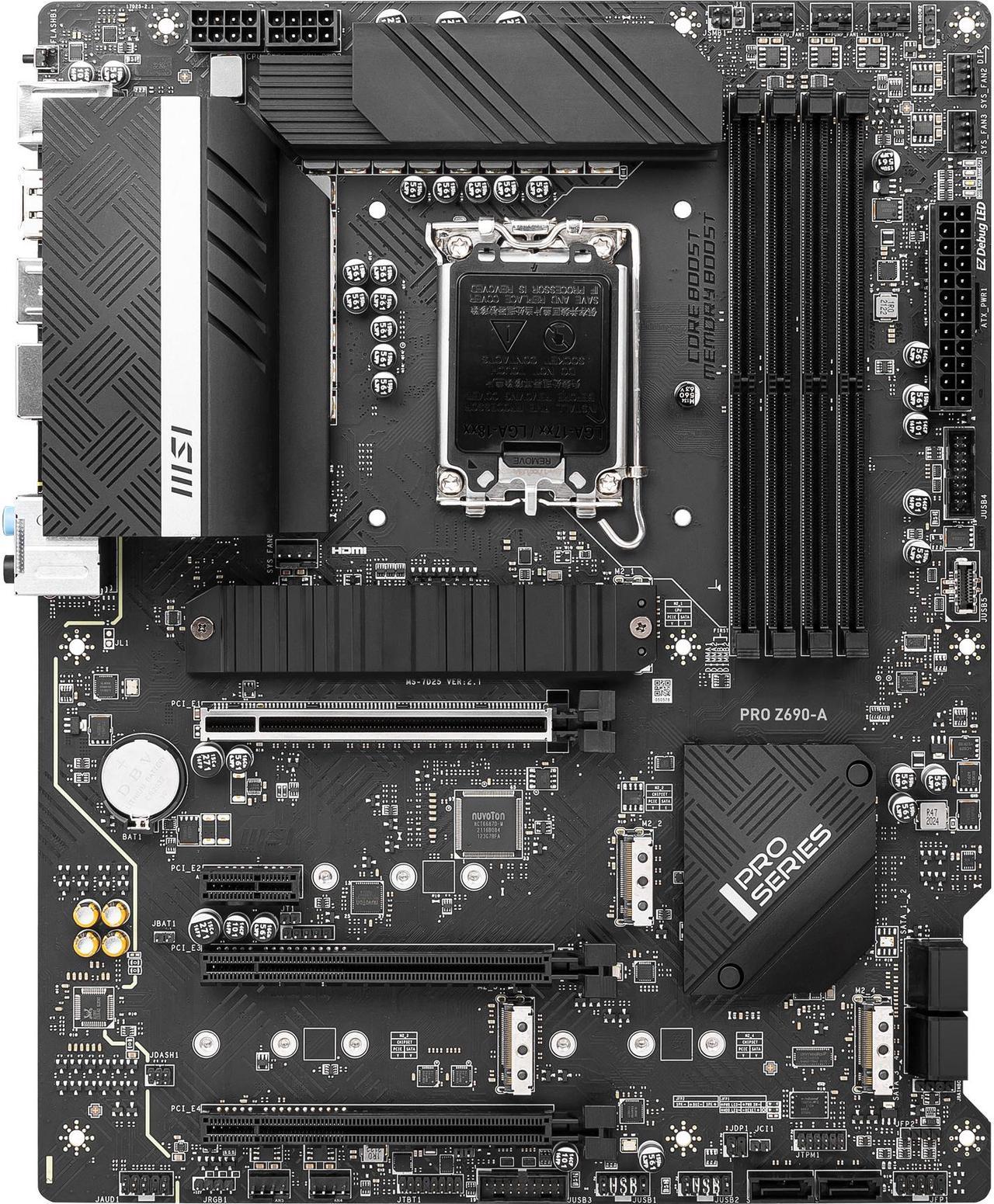 MSI PRO Z690-A DDR5 LGA 1700 Intel Z690 SATA 6Gb/s ATX Intel Motherboard