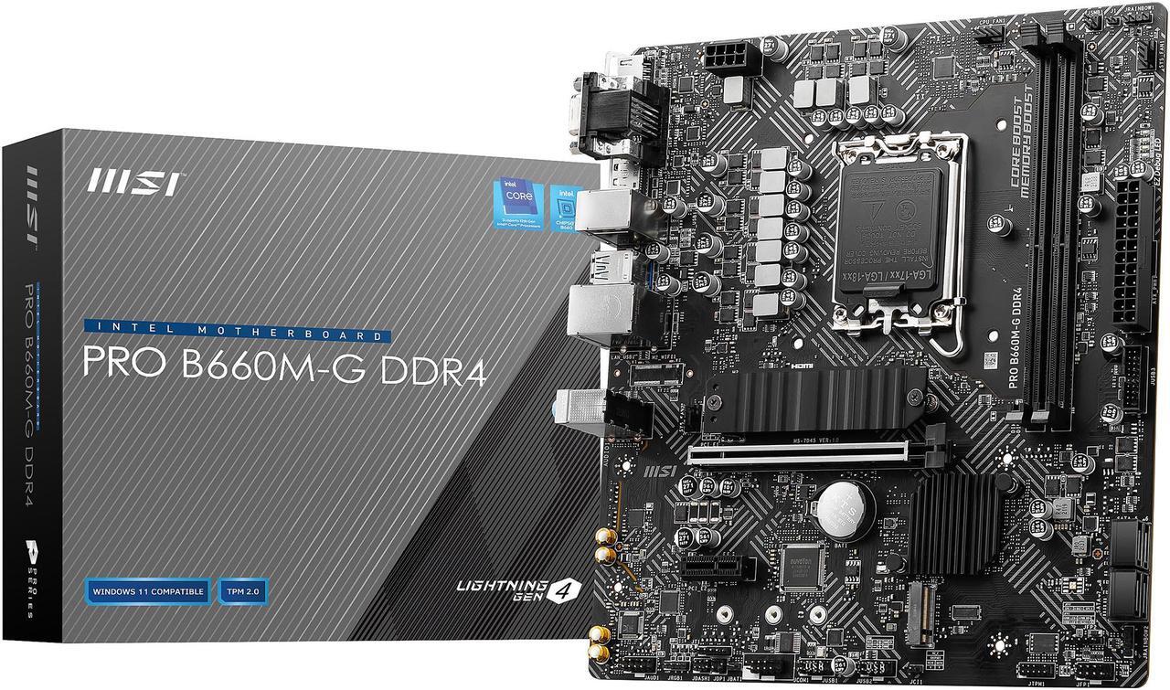 Alt view image 8 of 9 - MSI PRO B660M-G DDR4 LGA 1700 Intel B660 Micro ATX Intel Motherboard