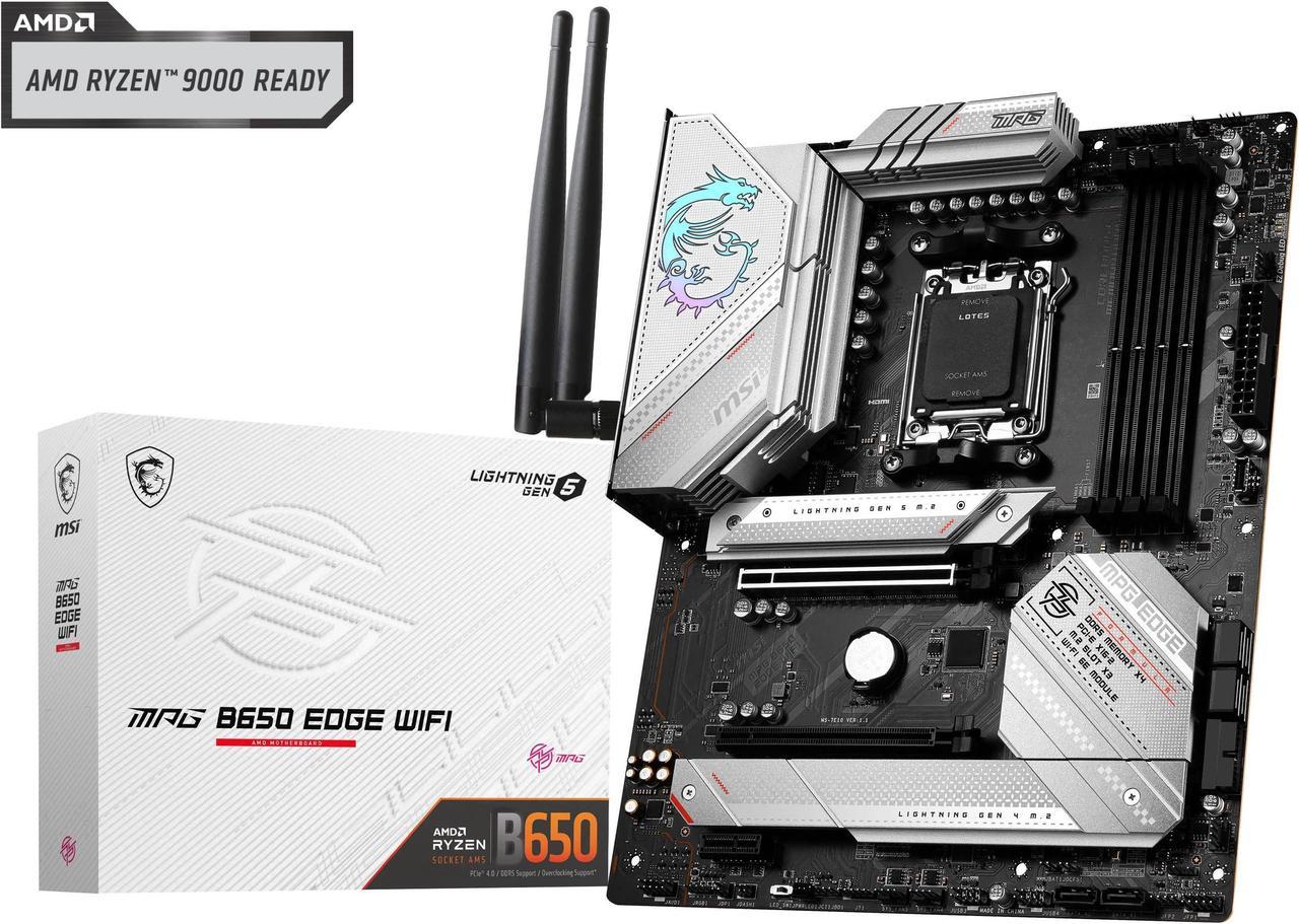 MSI MPG B650 EDGE WIFI AM5 AMD B650 SATA 6Gb/s DDR5 Ryzen 7000 ATX Motherboard