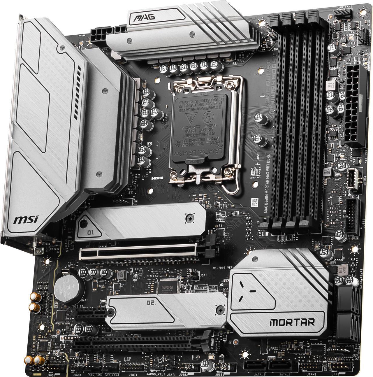 Alt view image 5 of 7 - MSI MAG B660M MORTAR MAX WIFI DDR4 LGA 1700 Intel B660 Micro ATX CLOCKGEN Motherboard