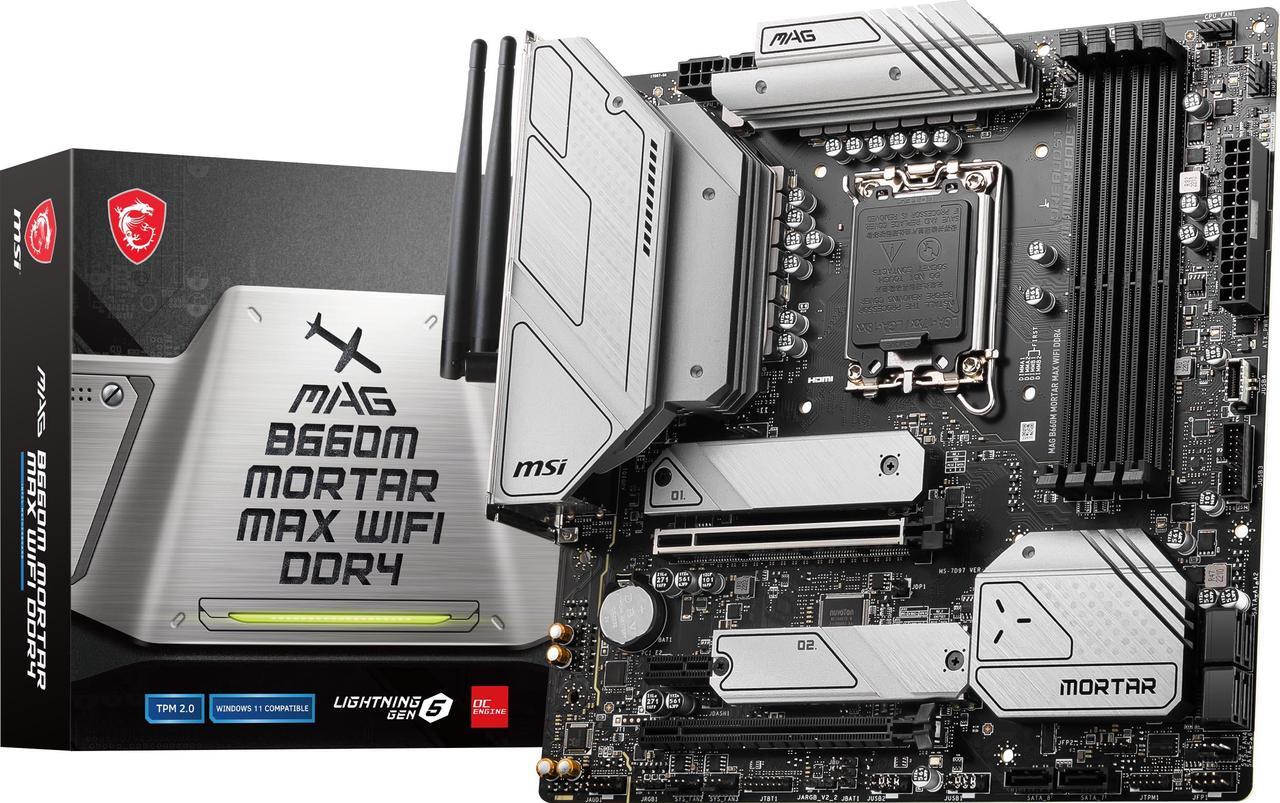 Main image of MSI MAG B660M MORTAR MAX WIFI DDR4 LGA 1700 Intel B660 Micro ATX CLOCKGEN Motherboard