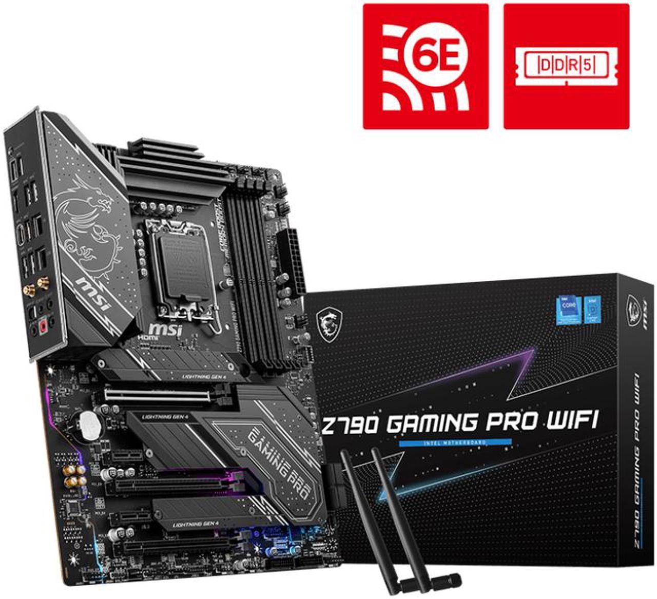 MSI Z790 GAMING PRO WIFI LGA 1700 SATA 6Gb/s DDR5 ATX (280) Motherboards - Intel