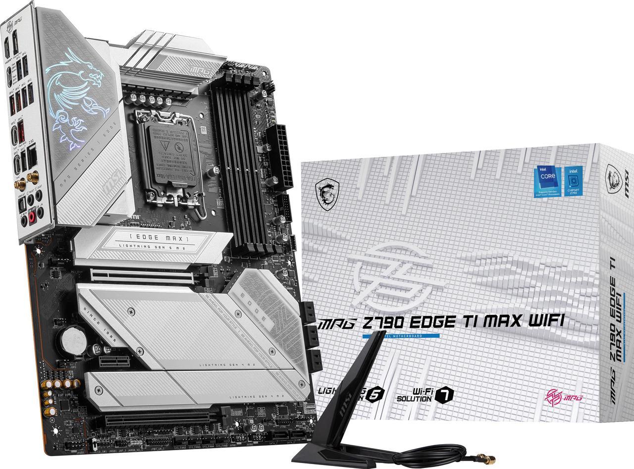 MSI MPG Z790 EDGE TI MAX WIFI LGA 1700(14th,13th,12th Gen) DDR5 Intel Z790 SATA 6Gb/s ATX Motherboard 2x PCI-E x16 slot Wi-Fi 7 Solution 2.5Gbps LAN