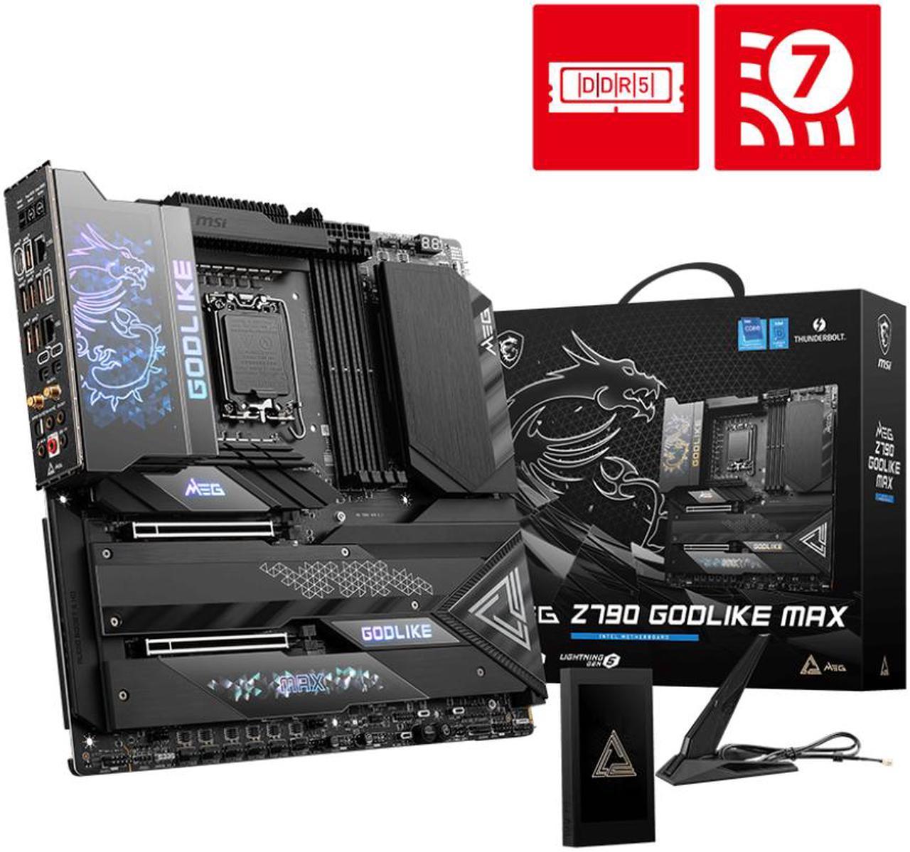 MSI MEG Z790 GODLIKE MAX WIFI LGA 1700 Intel Z790 SATA 6Gb/s Extended ATX DDR5 PCI-E x16 slot  M.2 2.5Gbps LAN Wi-Fi 7 Bluetooth Motherboard