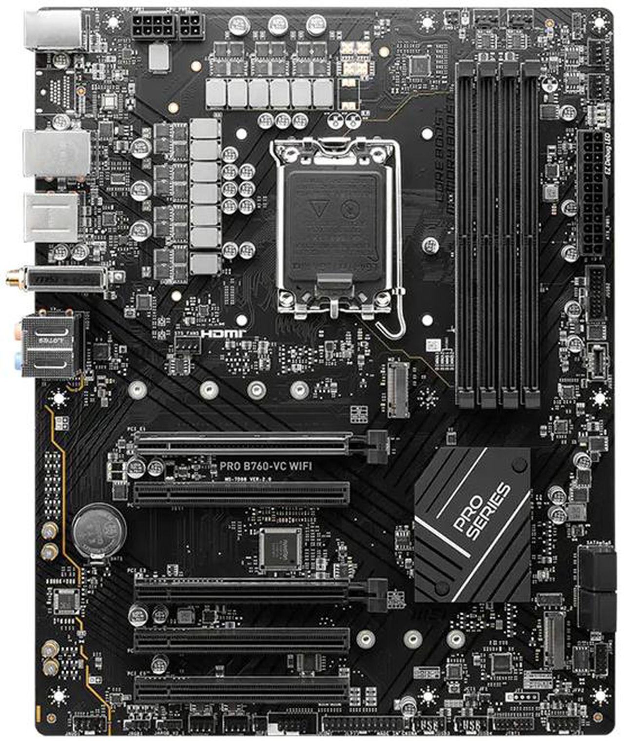 Open Box: MSI PRO B760-VC WIFI ProSeries Motherboard, Intel B760 LGA 1700 ATX, DDR5 7000+(OC) up to 256GB, PCIe 4.0, 2x M.2, 2.5G LAN, Wi-Fi 5, Bluetooth 5.1, USB 3.2 Gen 2 Type-C, Supports 12th/13th/14th Gen I - Newegg.com - Open Box condition - Image 7