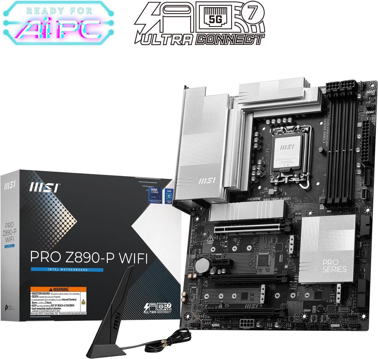 MSI PRO Z890-P WIFI LGA 1851 Intel Z890 SATA 6Gb/s ATX Motherboard