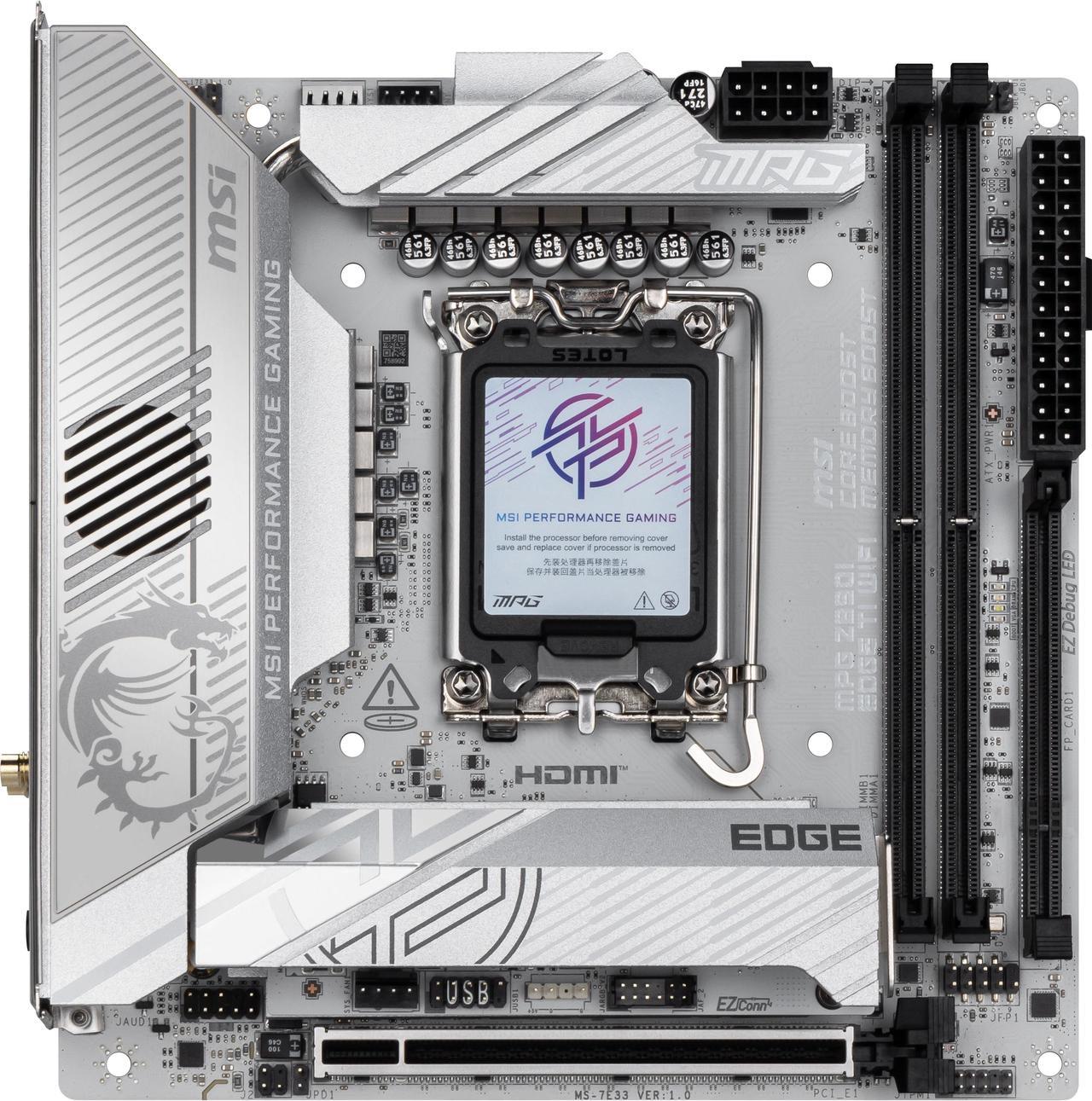 Alt view image 2 of 9 - MSI MPG Z890I EDGE TI WIFI LGA 1851 Intel Z890 SATA 6Gb/s Mini ITX Motherboard
