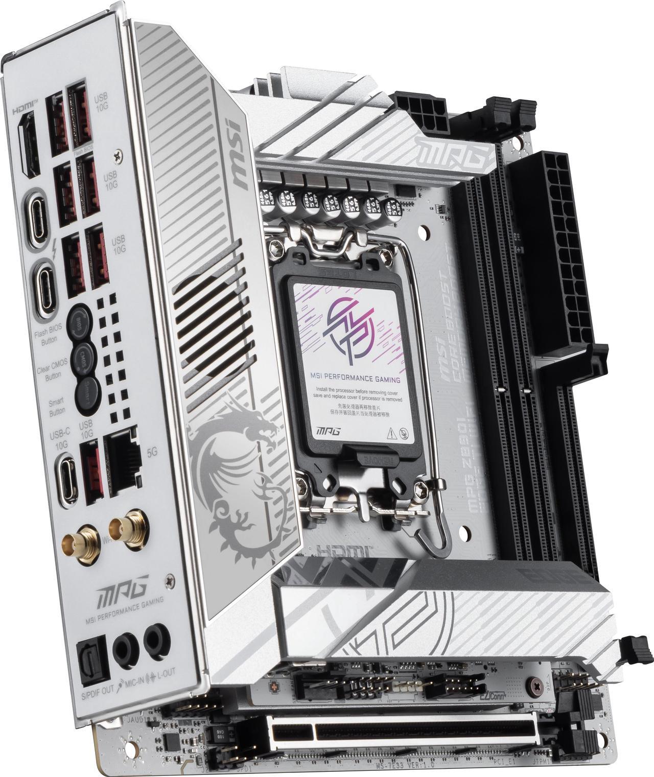 Alt view image 6 of 9 - MSI MPG Z890I EDGE TI WIFI LGA 1851 Intel Z890 SATA 6Gb/s Mini ITX Motherboard