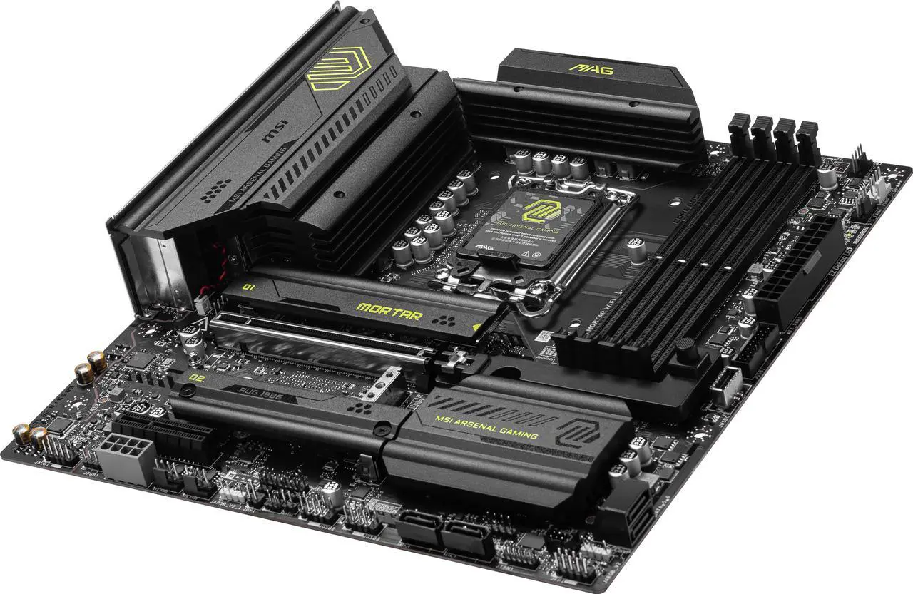 Alt view image 5 of 8 - MSI MAG B860M MORTAR WIFI LGA 1851 Intel B860 SATA 6Gb/s DDR5 CI-E x16 slot  M.2 5Gbps LAN Wi-Fi 7 Micro ATX Motherboard