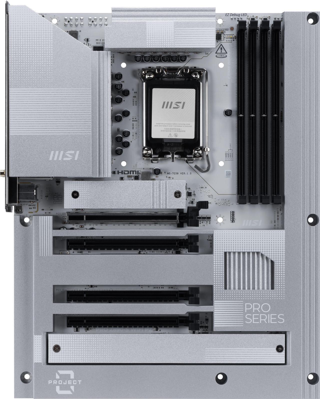 Alt view image 2 of 10 - MSI PRO Z890-S WIFI PZ LGA 1851 Intel Z890 243.84mmx304.8mm (280) Motherboards - Intel