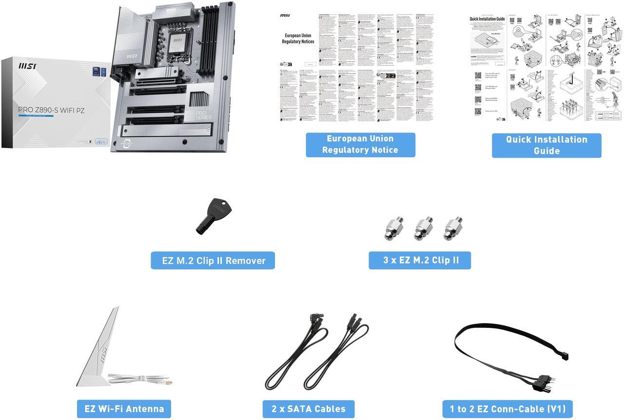 Alt view image 10 of 10 - MSI PRO Z890-S WIFI PZ LGA 1851 Intel Z890 243.84mmx304.8mm (280) Motherboards - Intel