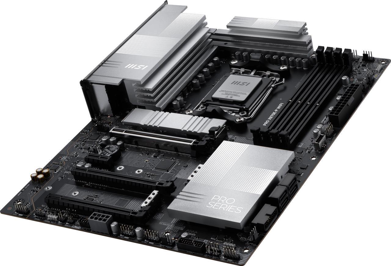 Alt view image 3 of 6 - MSI PRO X870E-P WIFI AM5 ATX AMD Motherboards, USB 4.0 (40G),4x SATA 6Gb/s,Wi-Fi 7, Triple M.2 Connectors,