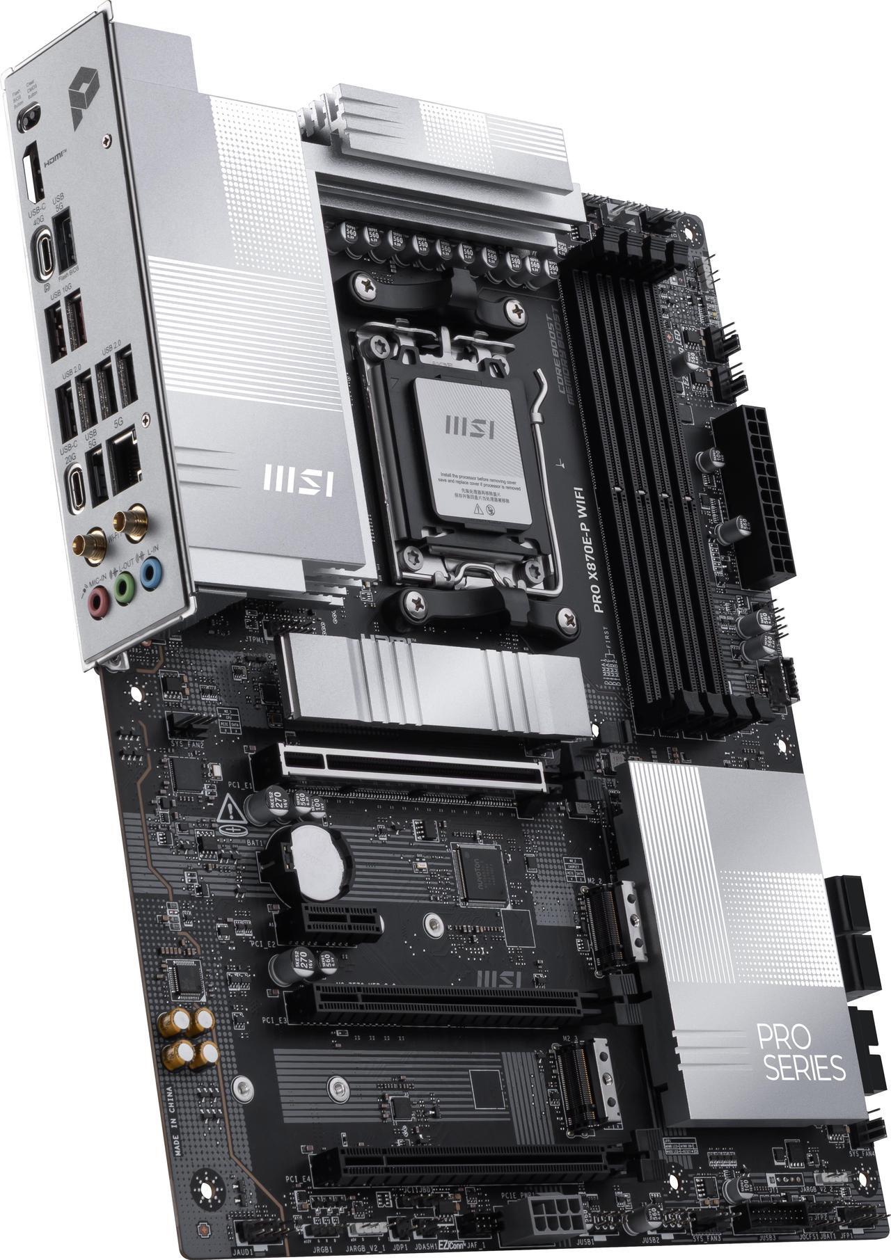 Alt view image 5 of 6 - MSI PRO X870E-P WIFI AM5 ATX AMD Motherboards, USB 4.0 (40G),4x SATA 6Gb/s,Wi-Fi 7, Triple M.2 Connectors,