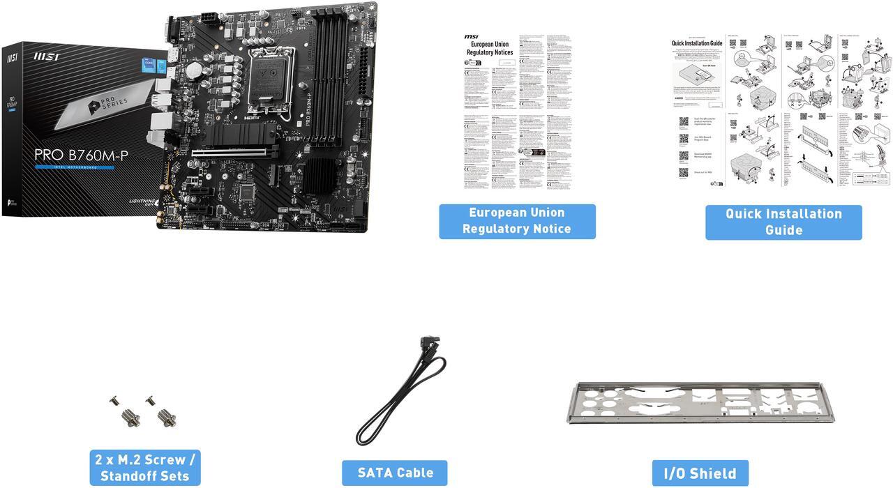 Alt view image 3 of 7 - MSI PRO B760M-P LGA 1700 Intel B760 SATA 6Gb/s Micro ATX Motherboard