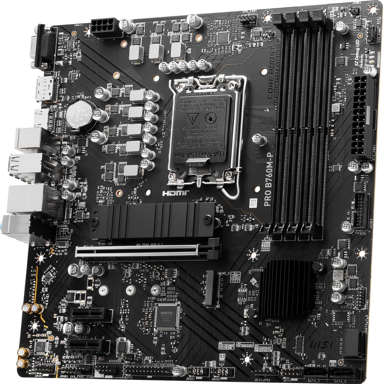 Alt view image 5 of 7 - MSI PRO B760M-P LGA 1700 Intel B760 SATA 6Gb/s Micro ATX Motherboard
