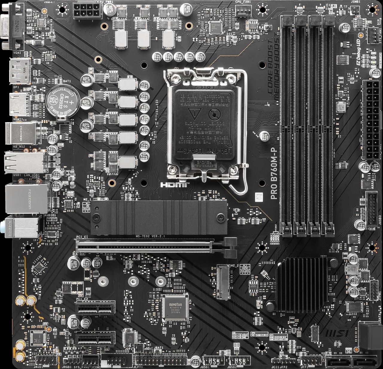 Alt view image 7 of 7 - MSI PRO B760M-P LGA 1700 Intel B760 SATA 6Gb/s Micro ATX Motherboard