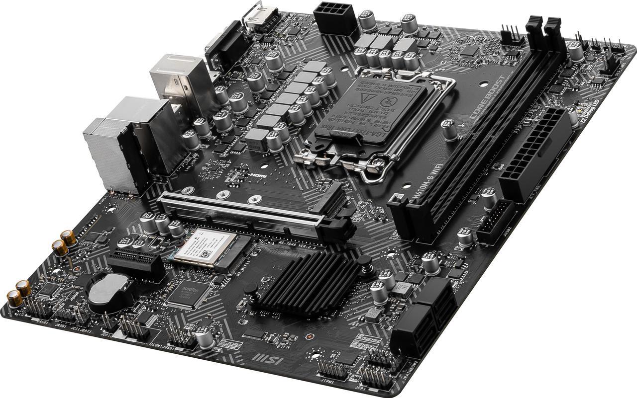 Alt view image 3 of 7 - MSI PRO H610M-G WIFI LGA 1700 Intel H610 HDMI SATA 6Gb/s USB 3.1 Micro ATX Motherboards-Intel
