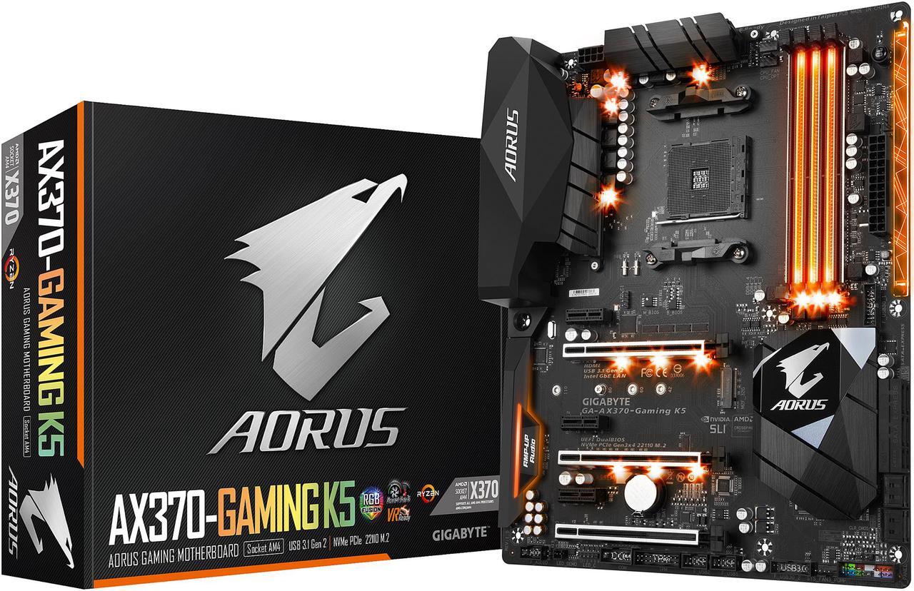 Alt view image 6 of 6 - GIGABYTE GA-AX370-Gaming K5 (rev. 1.0) AM4 AMD X370 USB 3.1 HDMI ATX AMD Motherboard