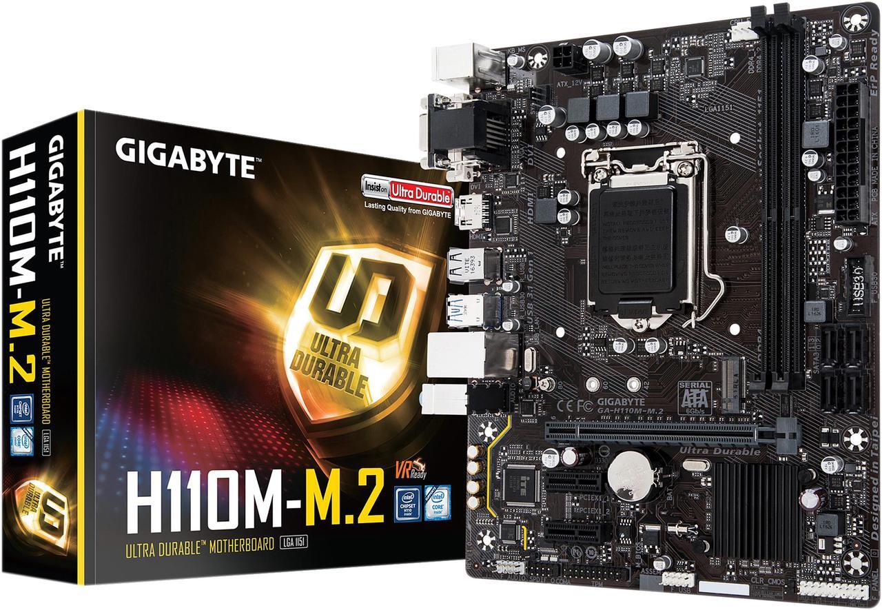 Alt view image 3 of 3 - GIGABYTE GA-H110M-M.2 (rev. 1.0) LGA 1151 Intel H110 HDMI USB 3.1 Micro ATX Intel Motherboard