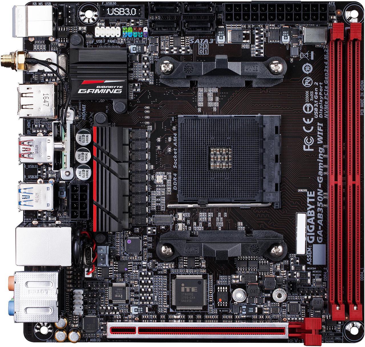 GIGABYTE GA-AB350N-Gaming WIFI (rev. 1.0) AM4 AMD B350 SATA 6Gb/s USB 3.1 HDMI Mini ITX AMD Motherboard