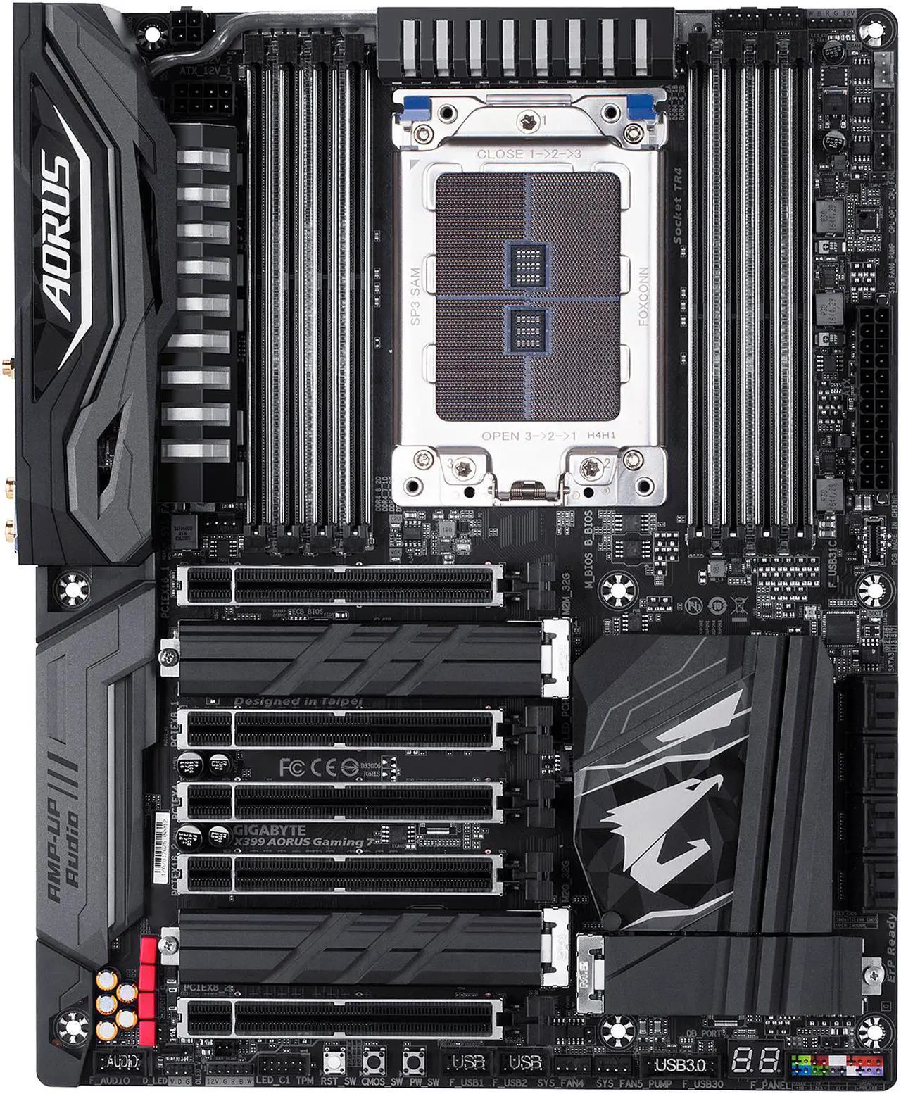 Alt view image 3 of 6 - GIGABYTE X399 AORUS Gaming 7 sTR4 AMD X399 ATX 3*M.2 4-Way SLI AMD Motherboard