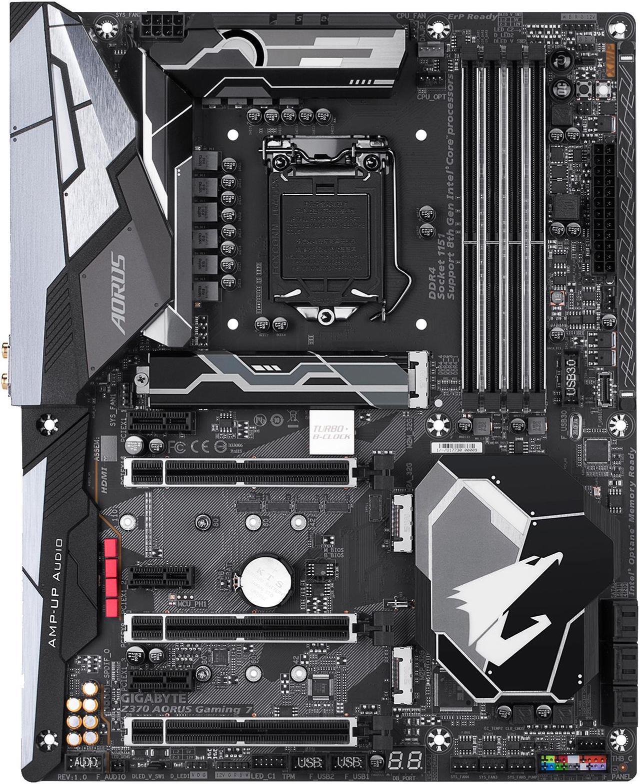 Alt view image 3 of 6 - GIGABYTE Z370 AORUS Gaming 7 (rev. 1.0) LGA 1151 (300 Series) Intel Z370 HDMI SATA 6Gb/s USB 3.1 ATX Intel Motherboard