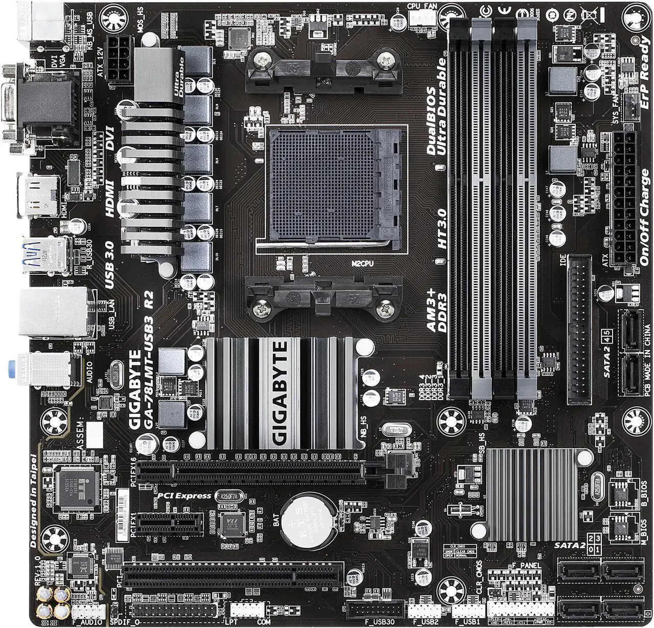 Main image of GIGABYTE GA-78LMT-USB3 R2 AM3+/AM3 AMD 760G USB 3.1 HDMI Micro ATX AMD Motherboard