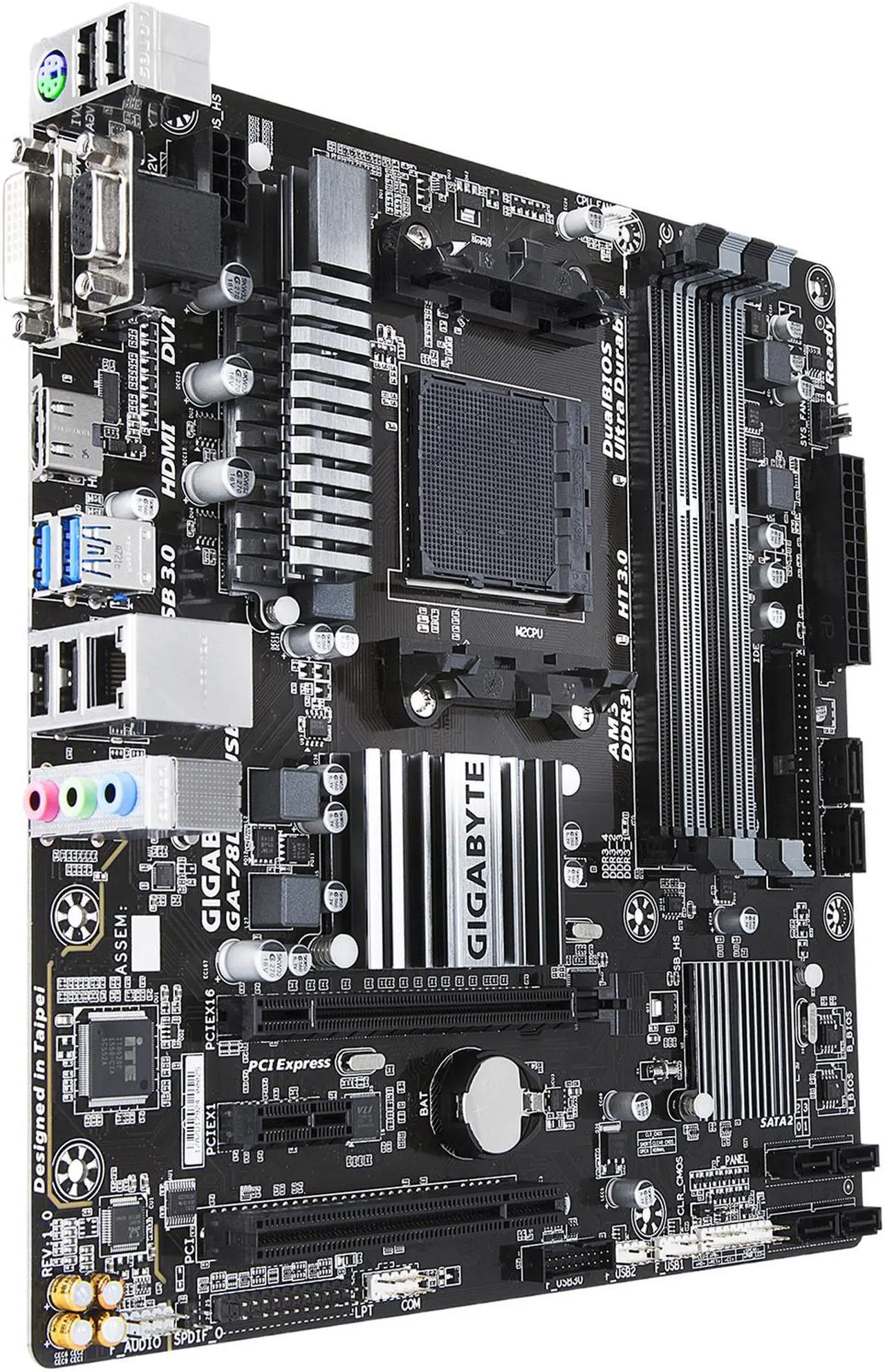 Alt view image 3 of 5 - GIGABYTE GA-78LMT-USB3 R2 AM3+/AM3 AMD 760G USB 3.1 HDMI Micro ATX AMD Motherboard
