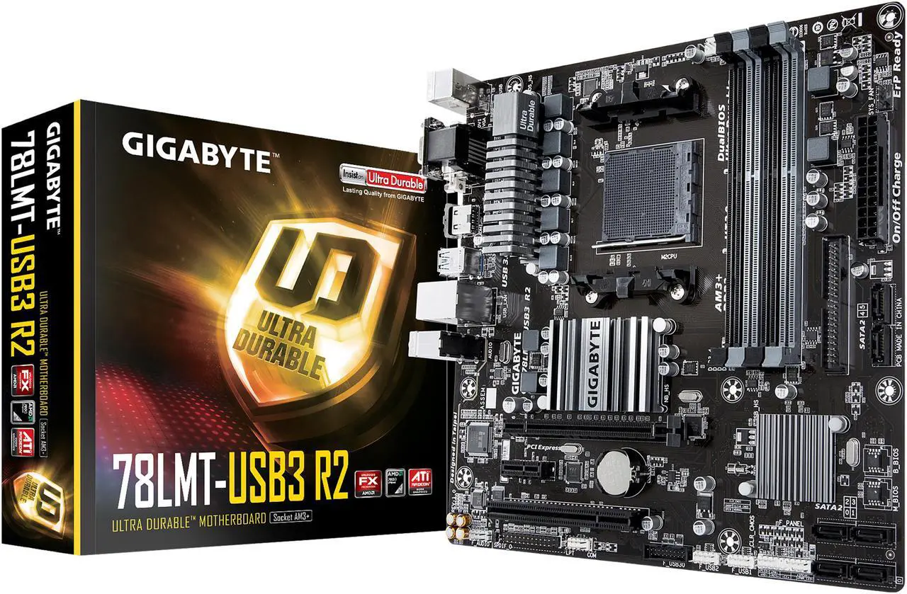 Alt view image 5 of 5 - GIGABYTE GA-78LMT-USB3 R2 AM3+/AM3 AMD 760G USB 3.1 HDMI Micro ATX AMD Motherboard