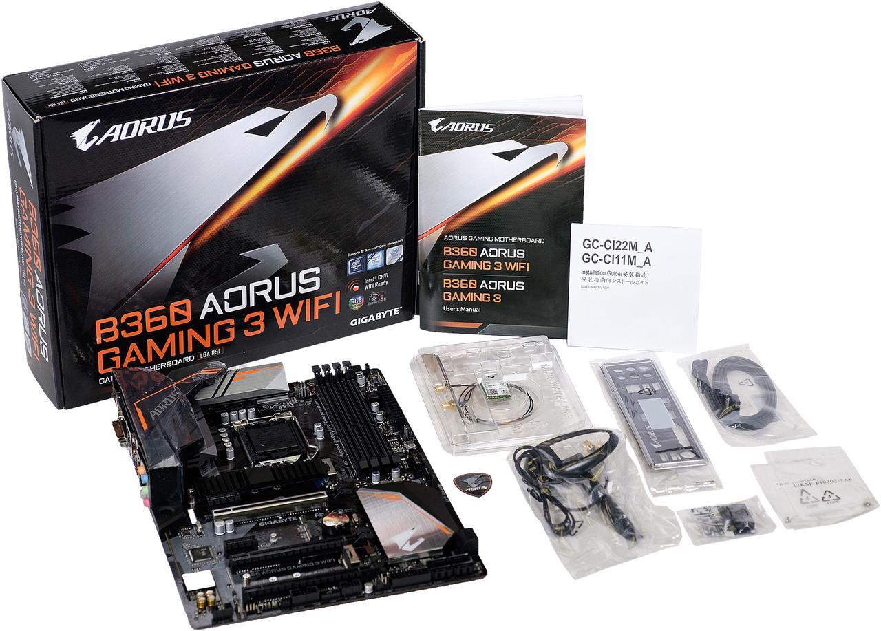 Alt view image 10 of 12 - GIGABYTE B360 AORUS Gaming 3 WIFI LGA 1151 (300 Series) Intel B360 HDMI SATA 6Gb/s USB 3.1 ATX Intel Motherboard