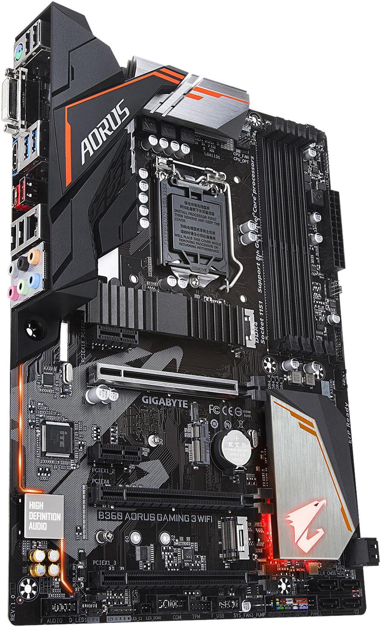 Alt view image 4 of 12 - GIGABYTE B360 AORUS Gaming 3 WIFI LGA 1151 (300 Series) Intel B360 HDMI SATA 6Gb/s USB 3.1 ATX Intel Motherboard