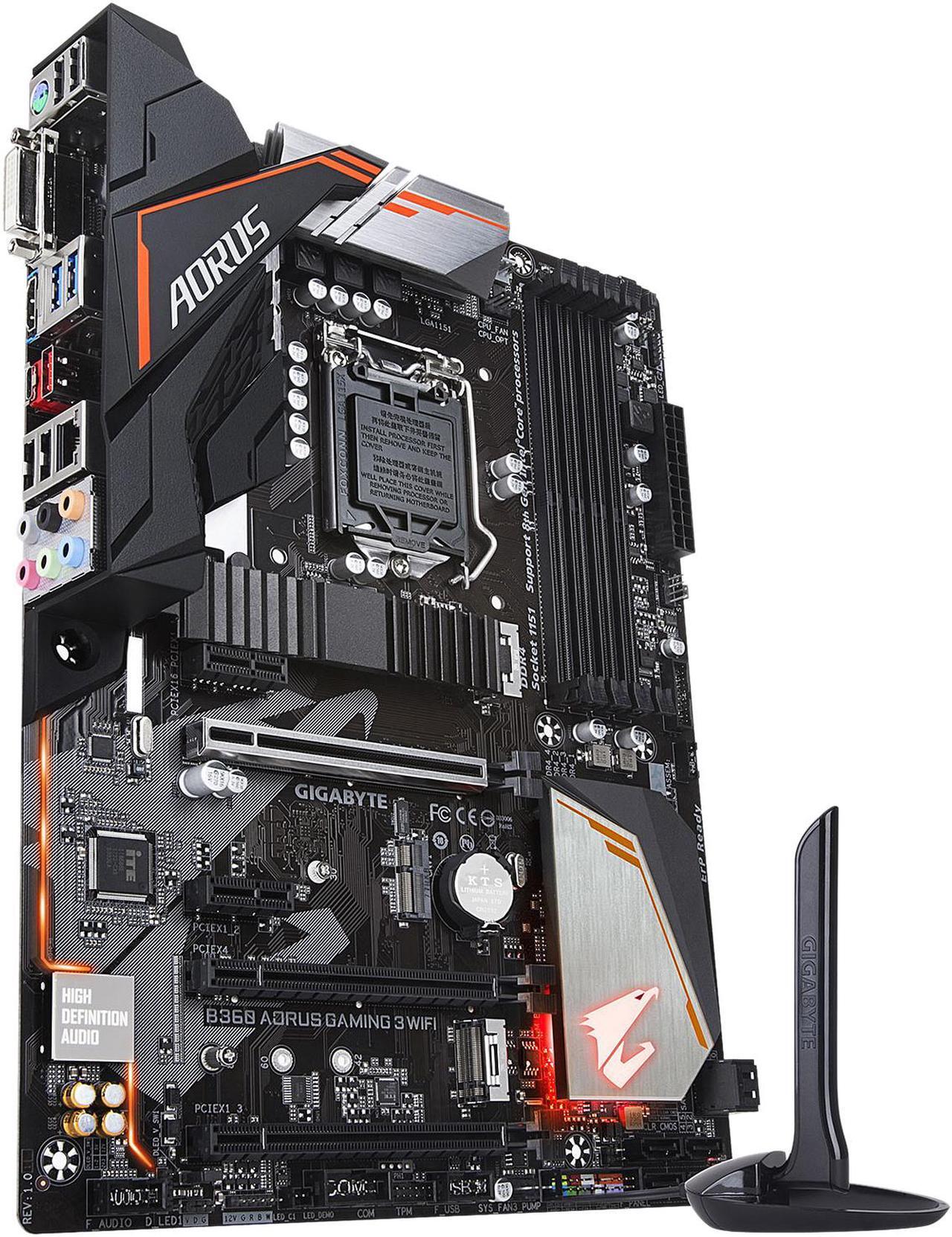 Alt view image 5 of 12 - GIGABYTE B360 AORUS Gaming 3 WIFI LGA 1151 (300 Series) Intel B360 HDMI SATA 6Gb/s USB 3.1 ATX Intel Motherboard
