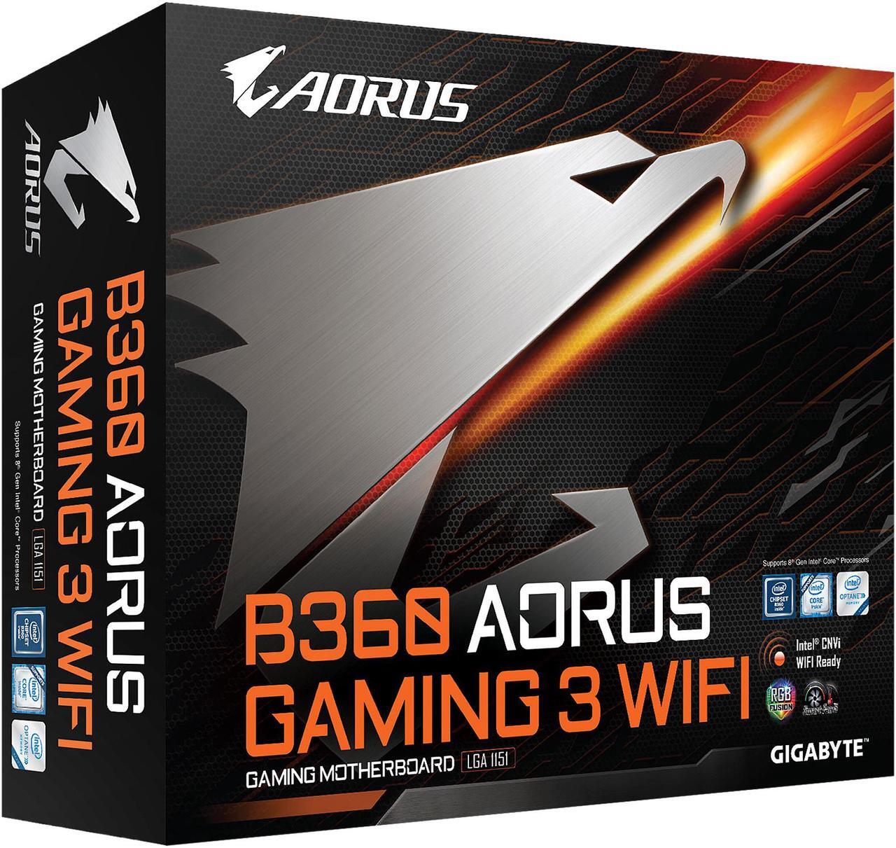 Alt view image 12 of 12 - GIGABYTE B360 AORUS Gaming 3 WIFI LGA 1151 (300 Series) Intel B360 HDMI SATA 6Gb/s USB 3.1 ATX Intel Motherboard
