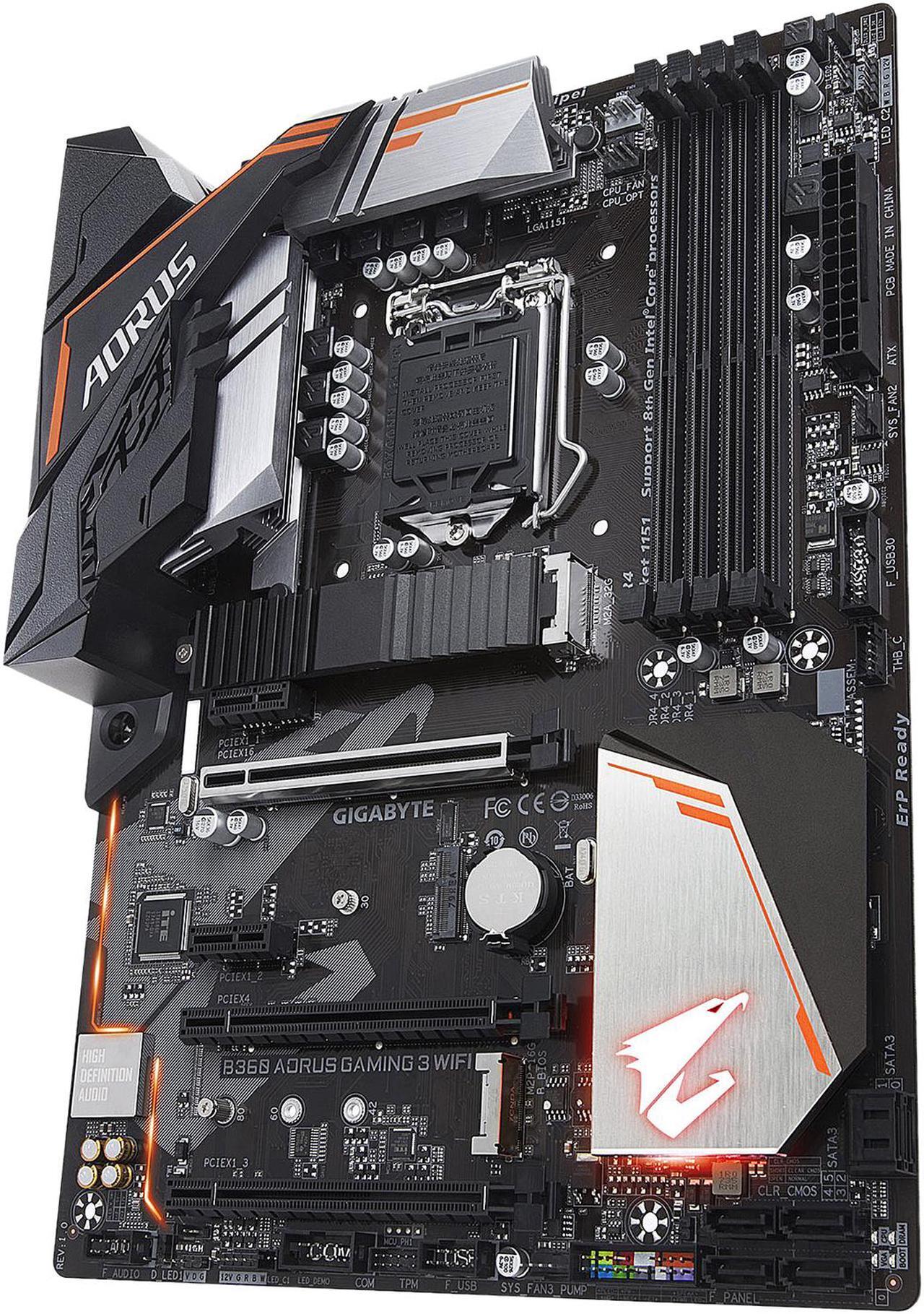 Alt view image 3 of 12 - GIGABYTE B360 AORUS Gaming 3 WIFI LGA 1151 (300 Series) Intel B360 HDMI SATA 6Gb/s USB 3.1 ATX Intel Motherboard