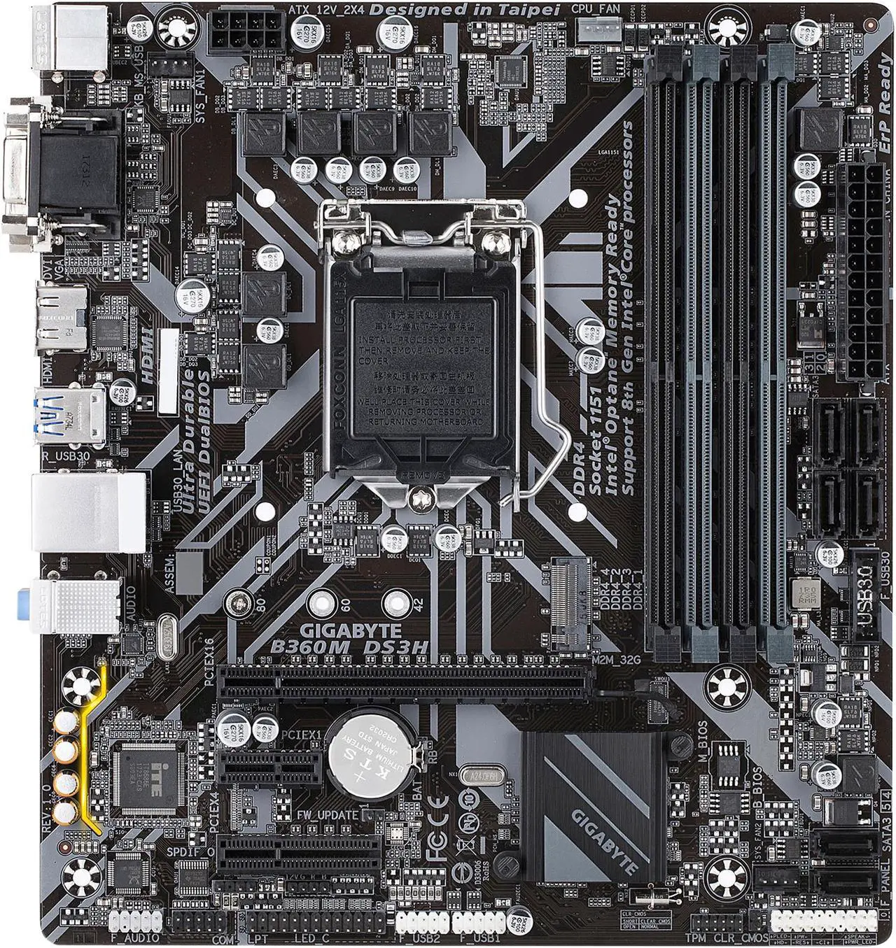 Main image of GIGABYTE B360M DS3H LGA 1151 (300 Series) Intel B360 HDMI USB 3.1 Micro ATX Intel Motherboard