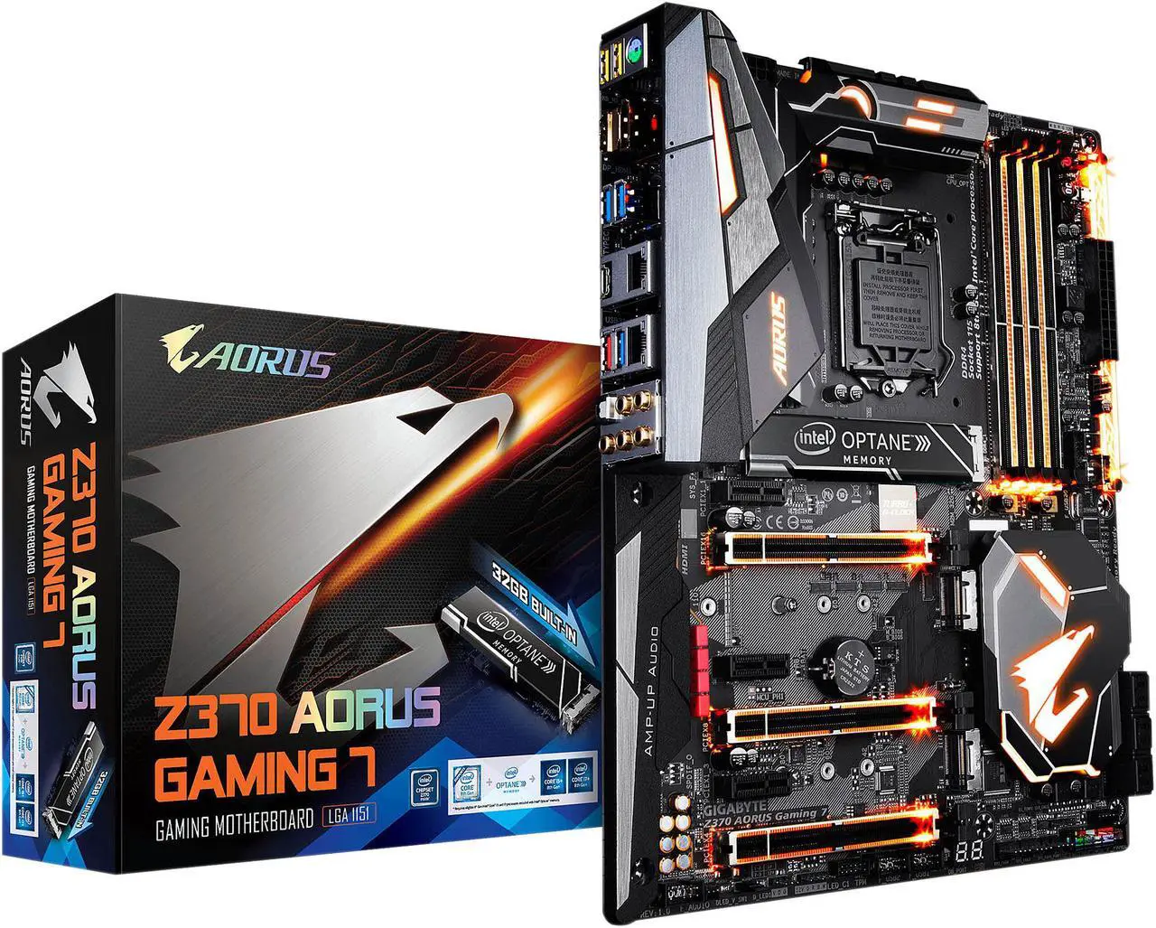 Alt view image 9 of 9 - GIGABYTE Z370 AORUS GAMING 7-OP LGA 1151 (300 Series) Intel Z370 ATX Motherboard with 32GB Intel Optane Memory