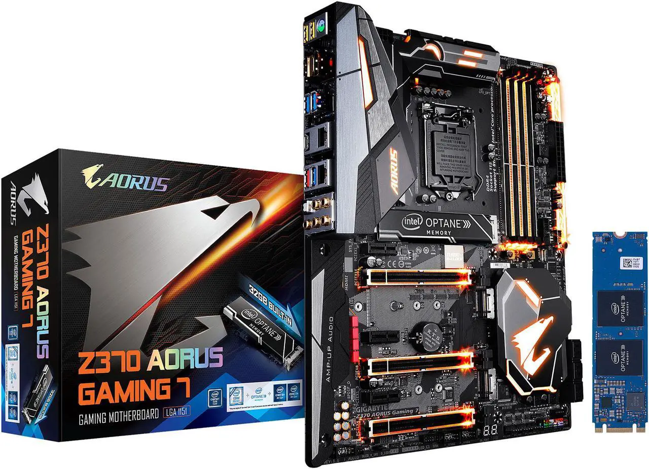 Alt view image 8 of 9 - GIGABYTE Z370 AORUS GAMING 7-OP LGA 1151 (300 Series) Intel Z370 ATX Motherboard with 32GB Intel Optane Memory